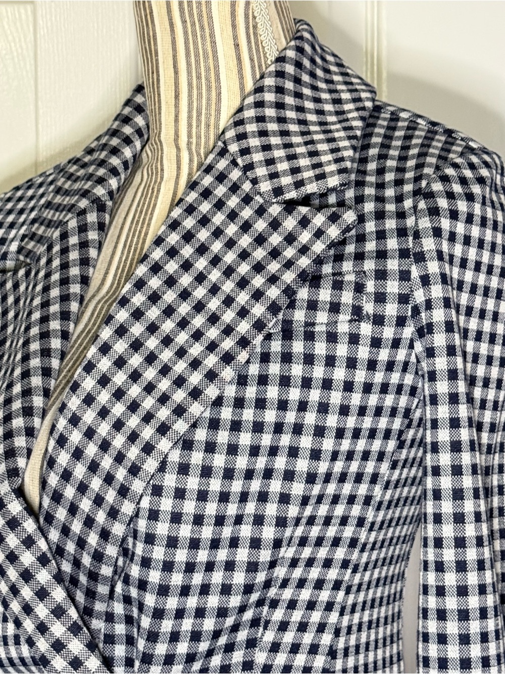 Anthropologie Avec Les Filles XS Petite Gingham Double Breasted Blazer NWT $148 - Picture 6 of 11